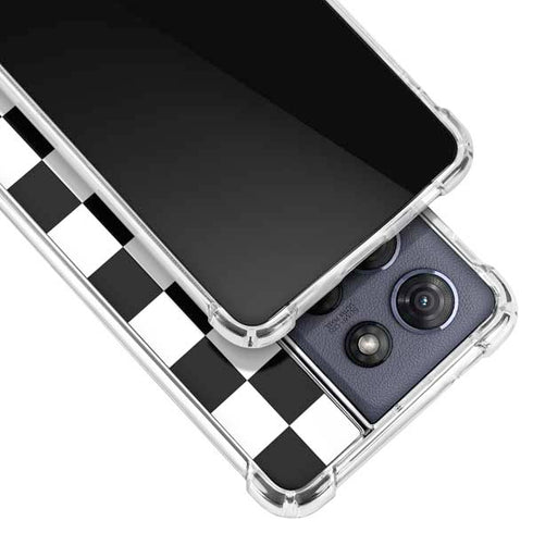 Black and White Checkered Moto G Power 5G (2025) Clear Case