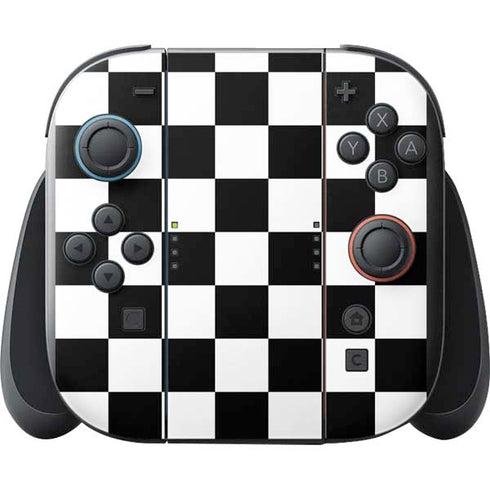 Black and White Checkered Nintendo Switch 2 (2025) with Joy-Con Skin