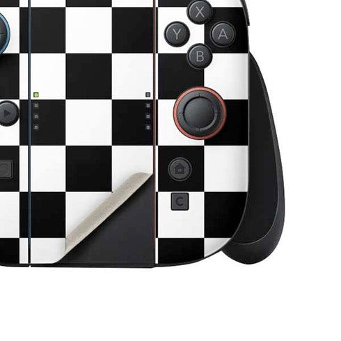 Black and White Checkered Nintendo Switch 2 (2025) Joy-Con Controller Skin