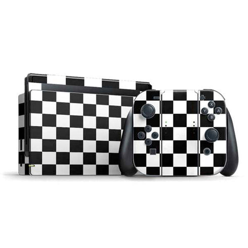 Black and White Checkered Nintendo Skins