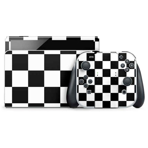 Black and White Checkered Nintendo Skins