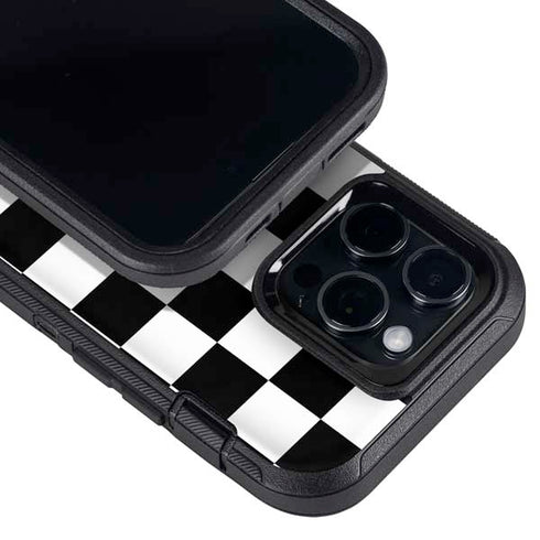 Black and White Checkered Otterbox Defender iPhone Skin