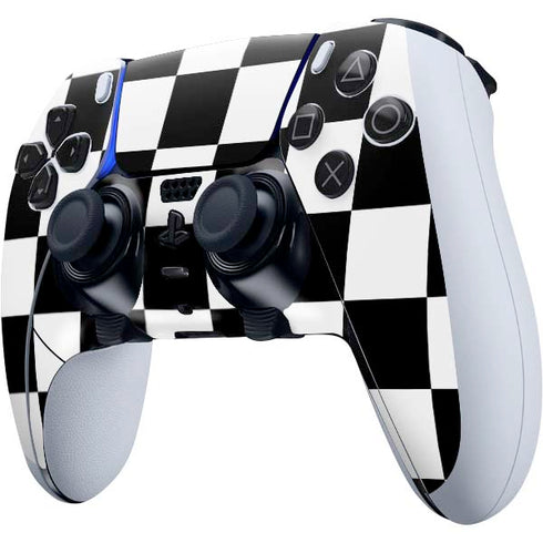 Black and White Checkered PS5 DualSense Edge Pro Controller Skin