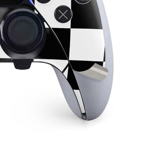 Black and White Checkered PS5 DualSense Edge Pro Controller Skin