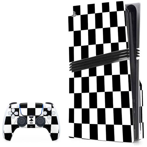 Black and White Checkered PS5 Pro Disk Bundle Skin