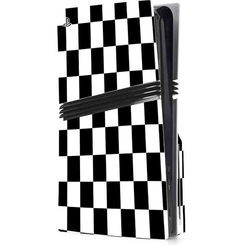 Black and White Checkered PS5 Pro Disk Console Skin