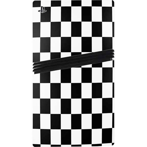 Black and White Checkered PS5 Pro Disk Console Skin
