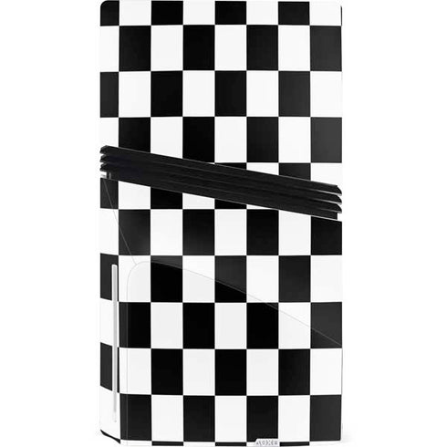 Black and White Checkered PS5 Pro Disk Console Skin
