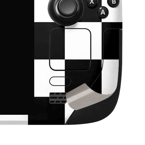 Black and White Checkered Steam Deck Handheld Gaming Computer OLED Skin