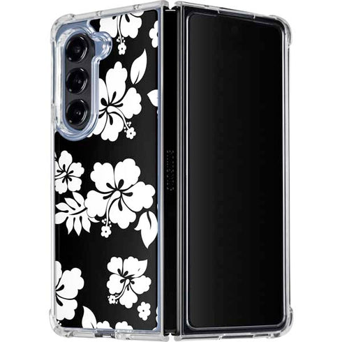 Black and White Galaxy Z Fold5 5G Clear Case