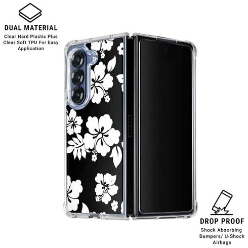 Black and White Galaxy Z Fold6 Clear Case