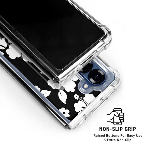 Black and White Galaxy Z Fold6 Clear Case