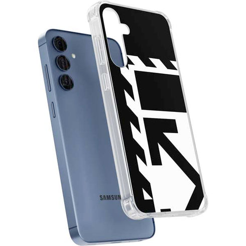 Black and White Geometric Shapes Galaxy A55 5G Clear Case