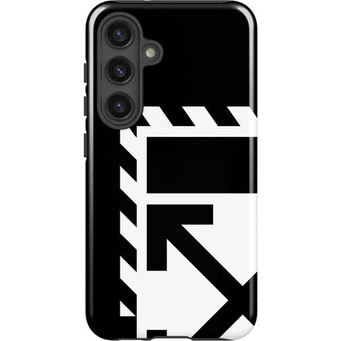 Black and White Geometric Shapes Galaxy S25 Impact Case
