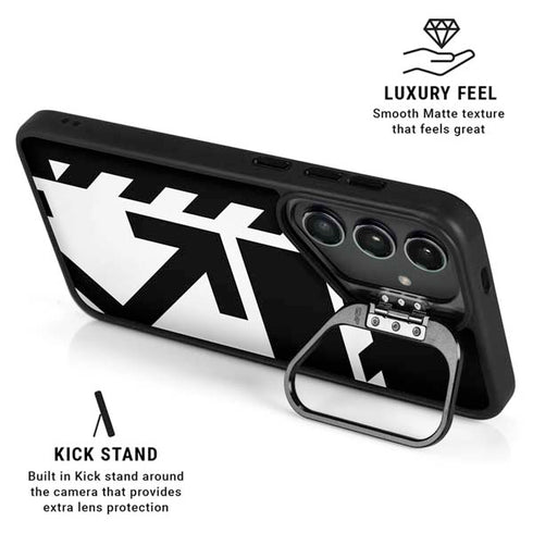 Black and White Geometric Shapes Galaxy S25 Kickstand Case
