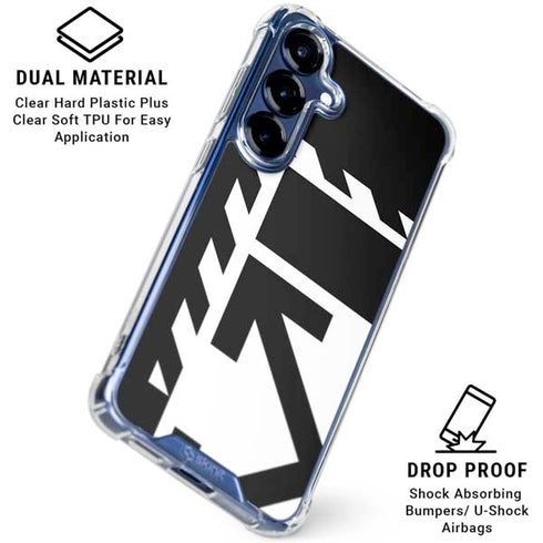 Black and White Geometric Shapes Galaxy S25 Plus Clear Case