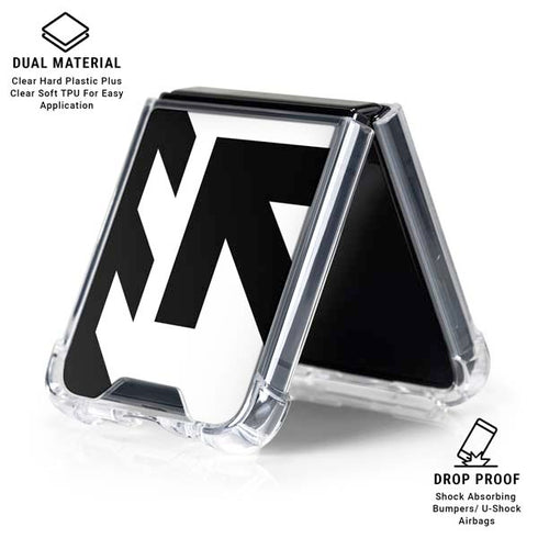 Black and White Geometric Shapes Galaxy Z Flip6 Clear Case