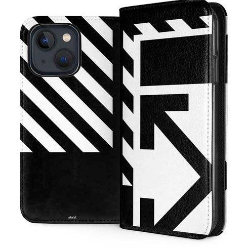 Black and White Geometric Shapes iPhone 15 Plus Folio Case