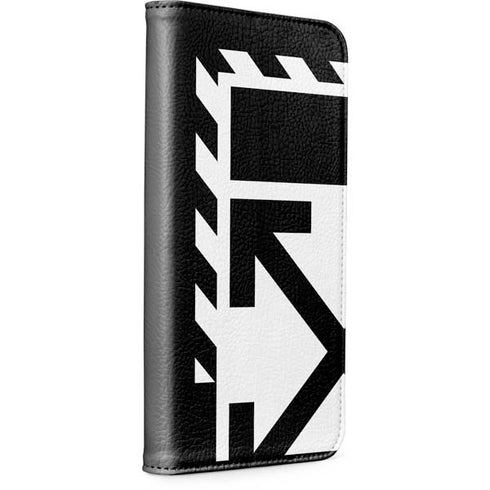 Black and White Geometric Shapes iPhone 15 Plus Folio Case