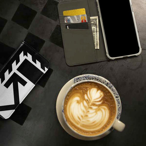 Black and White Geometric Shapes iPhone 15 Plus Folio Case