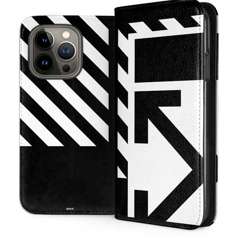 Black and White Geometric Shapes iPhone 15 Pro Folio Case