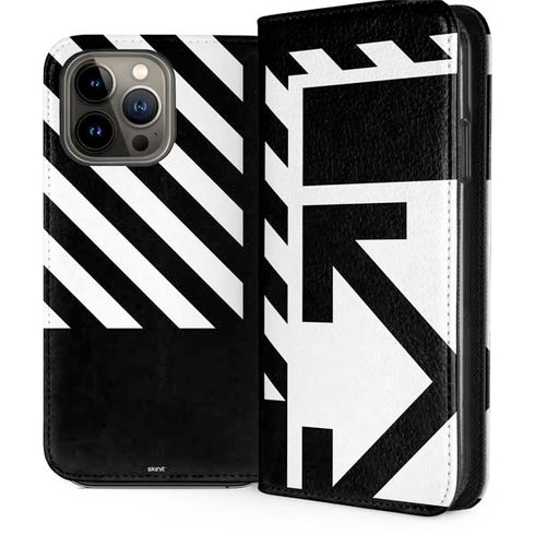 Black and White Geometric Shapes iPhone 15 Pro Max Folio Case
