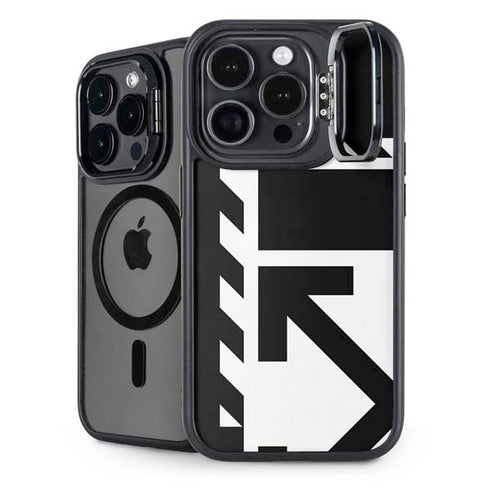 Black and White Geometric Shapes iPhone 15 Pro Max Kickstand Case