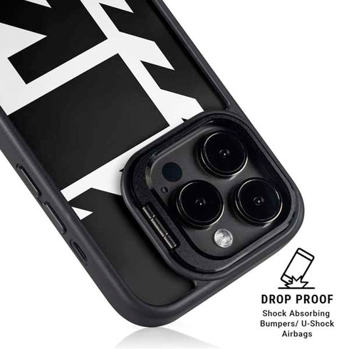 Black and White Geometric Shapes iPhone 15 Pro Max Kickstand Case