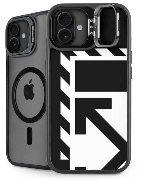 Black and White Geometric Shapes iPhone 16 Kickstand Case