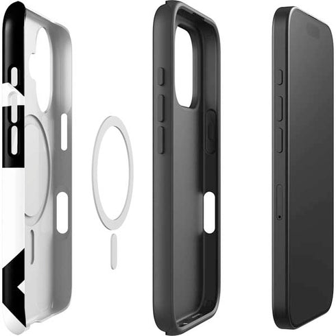 Black and White Geometric Shapes iPhone 16 Magsafe Impact Case