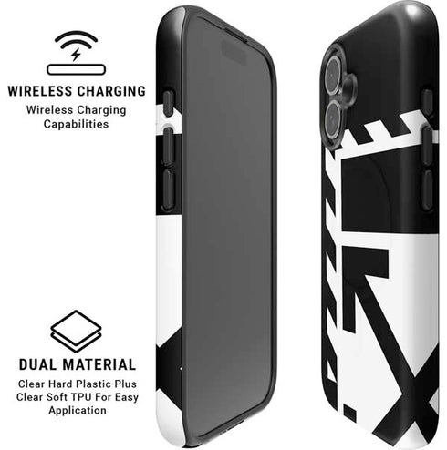 Black and White Geometric Shapes iPhone 16 Magsafe Impact Case