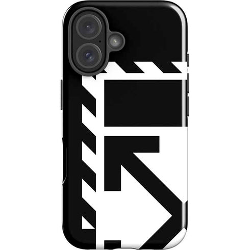 Black and White Geometric Shapes iPhone 16 Plus Impact Case