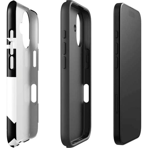 Black and White Geometric Shapes iPhone 16 Plus Impact Case