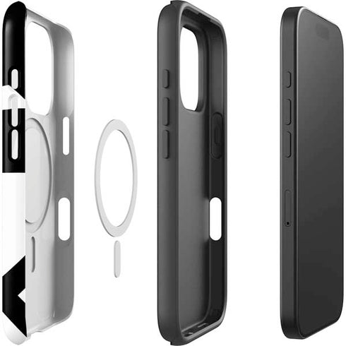 Black and White Geometric Shapes iPhone 16 Pro Max Magsafe Impact Case