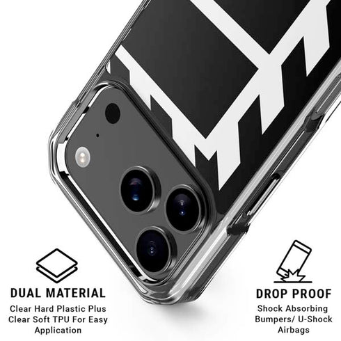 Black and White Geometric Shapes iPhone 18 Pro Clear Case