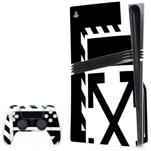Black and White Geometric Shapes PS5 Pro Disk Bundle Skin