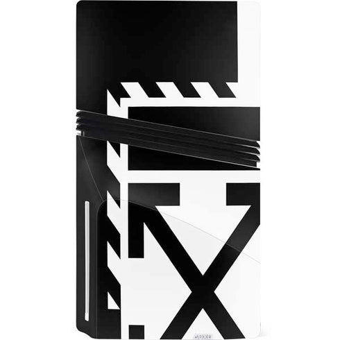 Black and White Geometric Shapes PS5 Pro Disk Console Skin