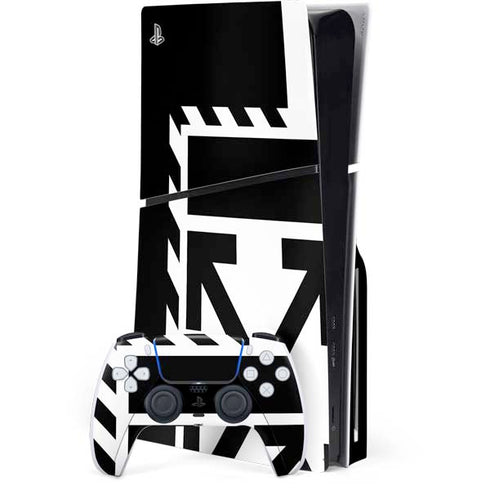 Black and White Geometric Shapes PlayStation PS5 Skins