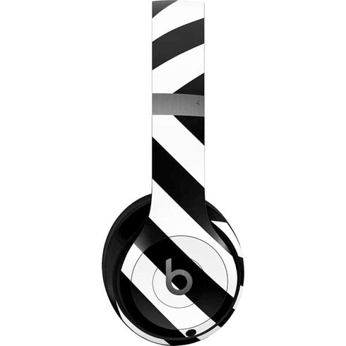 Black and White Geometric Stripes Beats Solo 4 Wireless Headphones Skin