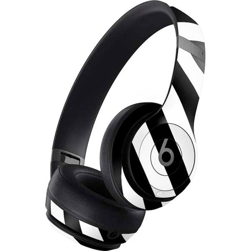 Black and White Geometric Stripes Beats Solo 4 Wireless Headphones Skin