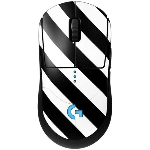 Black and White Geometric Stripes G Pro Wireless Gaming Mouse Skin