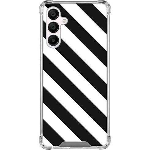 Black and White Geometric Stripes Galaxy A16 5G Clear Case