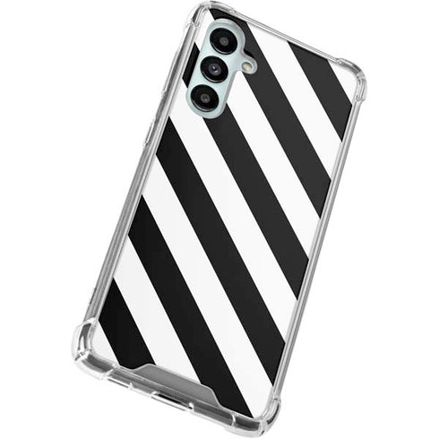Black and White Geometric Stripes Galaxy A16 5G Clear Case
