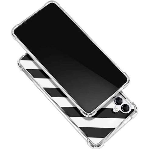 Black and White Geometric Stripes Galaxy A16 5G Clear Case