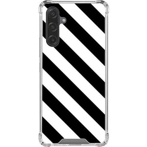 Black and White Geometric Stripes Galaxy A17 Clear Case