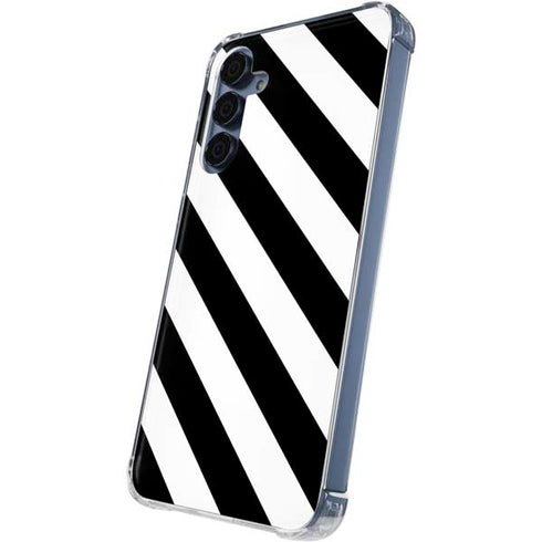 Black and White Geometric Stripes Galaxy A35 5G Clear Case