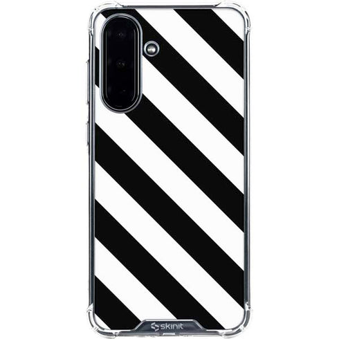 Black and White Geometric Stripes Galaxy A36 5G Clear Case