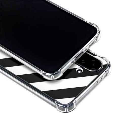 Black and White Geometric Stripes Galaxy A36 5G Clear Case