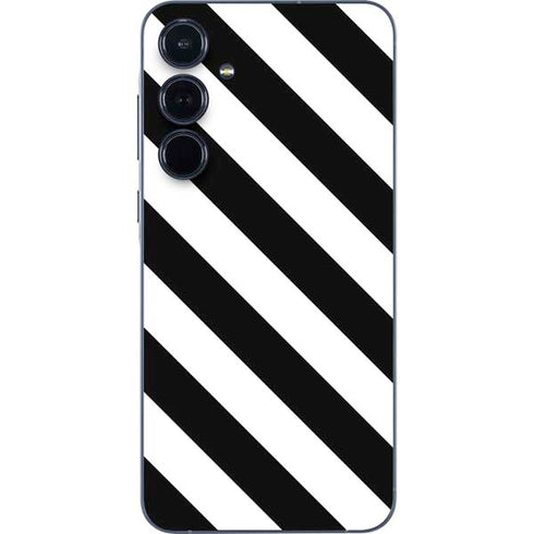 Black and White Geometric Stripes Galaxy A55 5G Skin