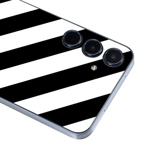Black and White Geometric Stripes Galaxy A55 5G Skin